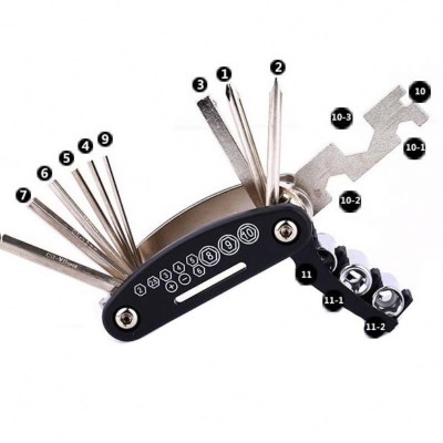 15 in 1 Multi Usage Bike Bicycle Repair Bike Tools Kit Hex Wrench Nut Tire repair Hex Allen Key Screwdriver Socket Extension Rod